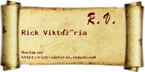 Rick Viktória névjegykártya