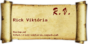 Rick Viktória névjegykártya